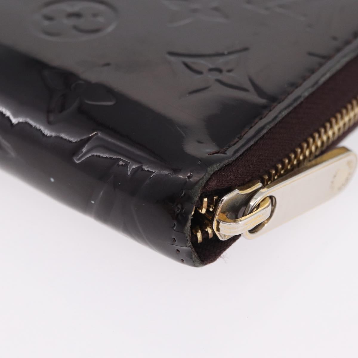 LOUIS VUITTON Monogram Vernis Zippy Wallet Amarante M93522 LV Auth 208076