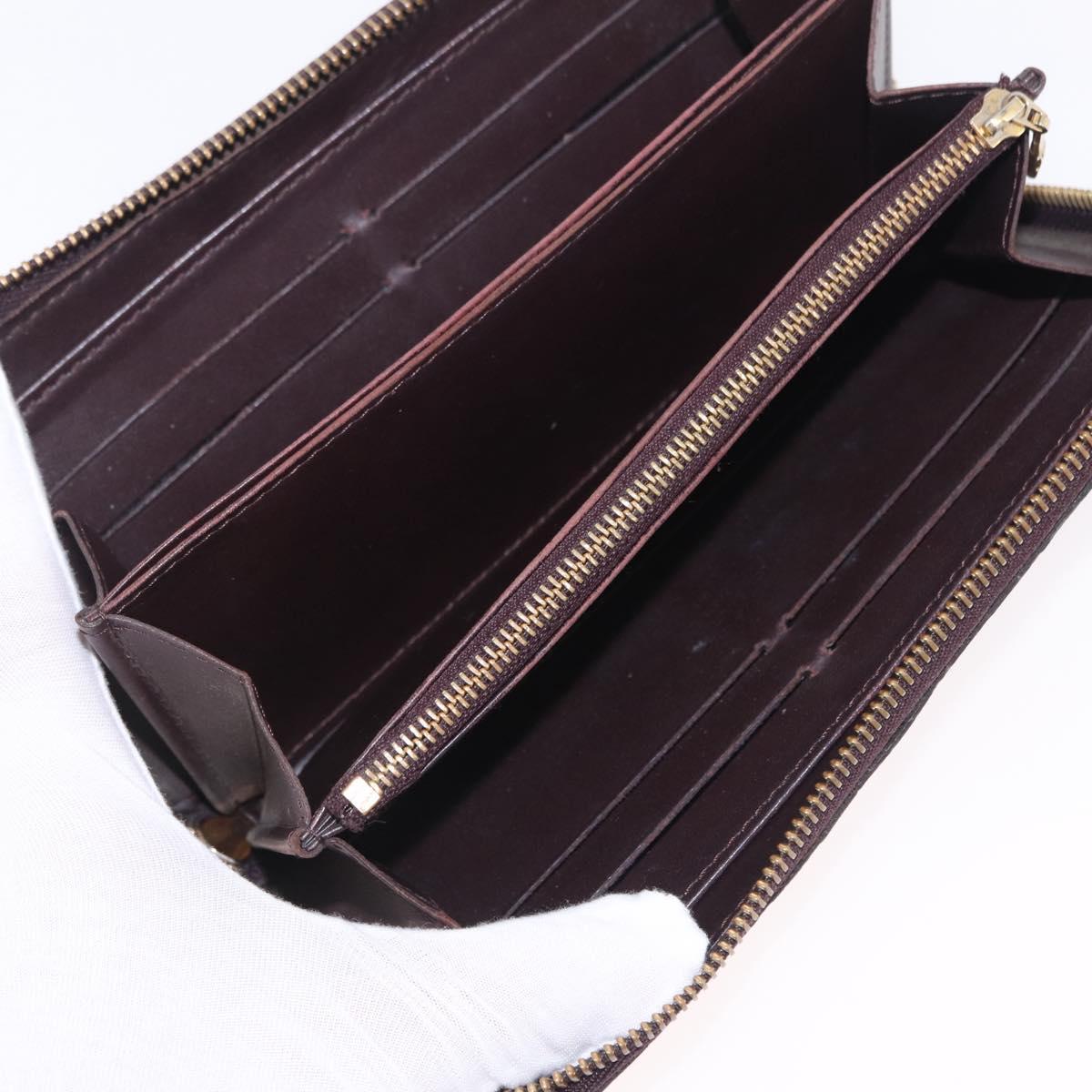 LOUIS VUITTON Monogram Vernis Zippy Wallet Amarante M93522 LV Auth 208076