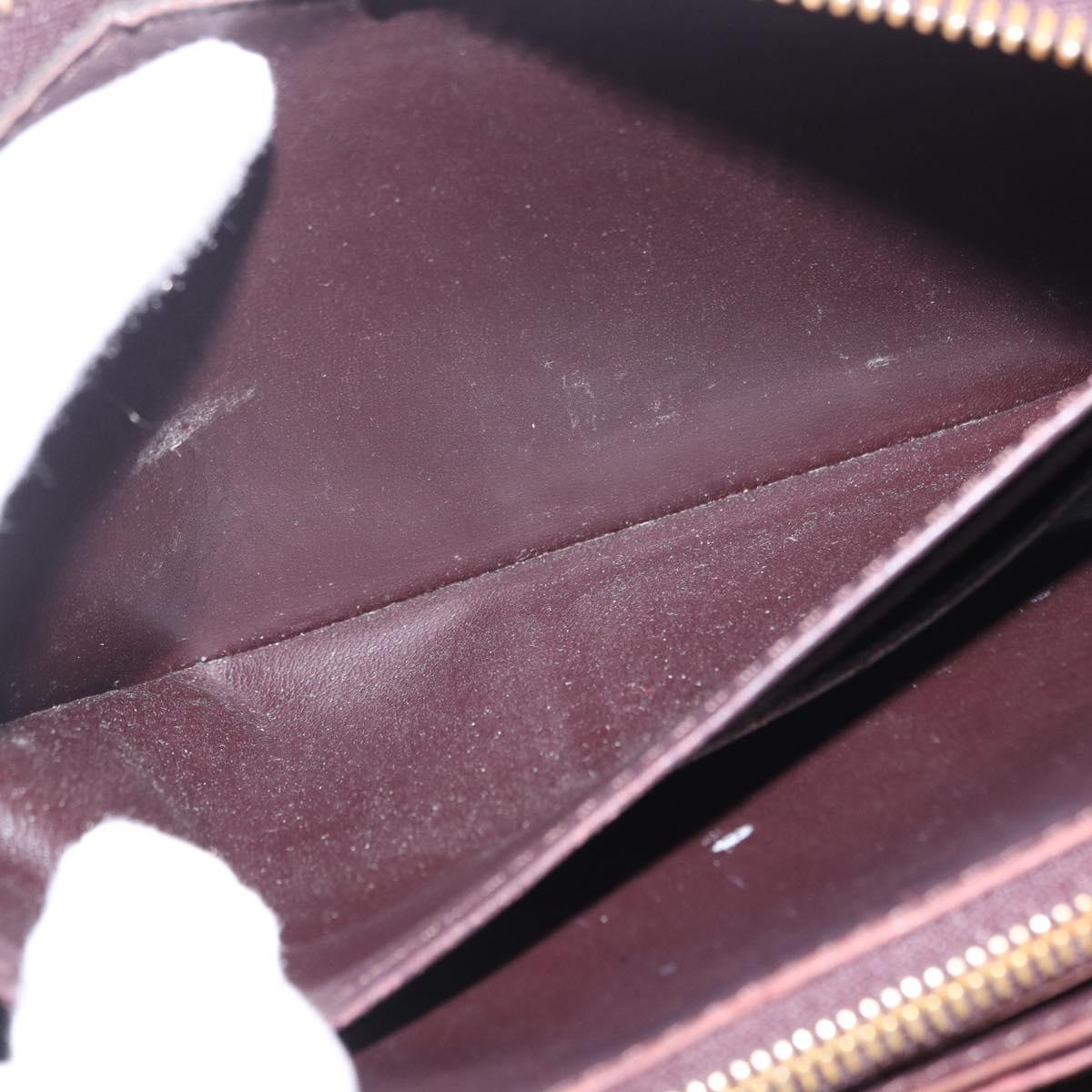 LOUIS VUITTON Monogram Vernis Zippy Wallet Amarante M93522 LV Auth 208076