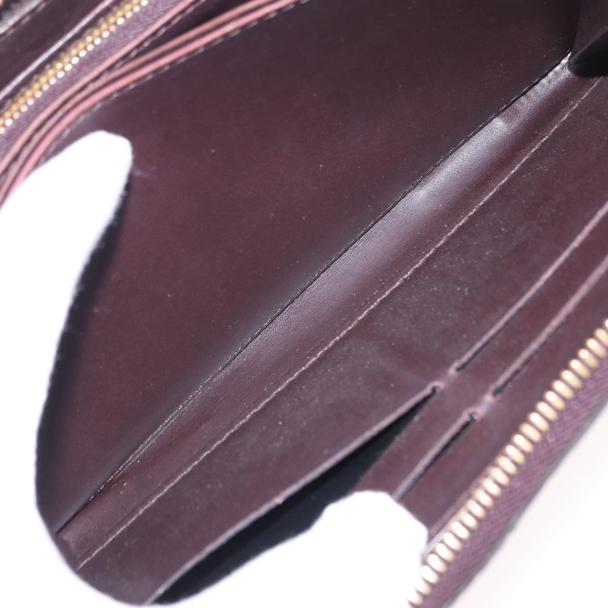 LOUIS VUITTON Monogram Vernis Zippy Wallet Amarante M93522 LV Auth 208076
