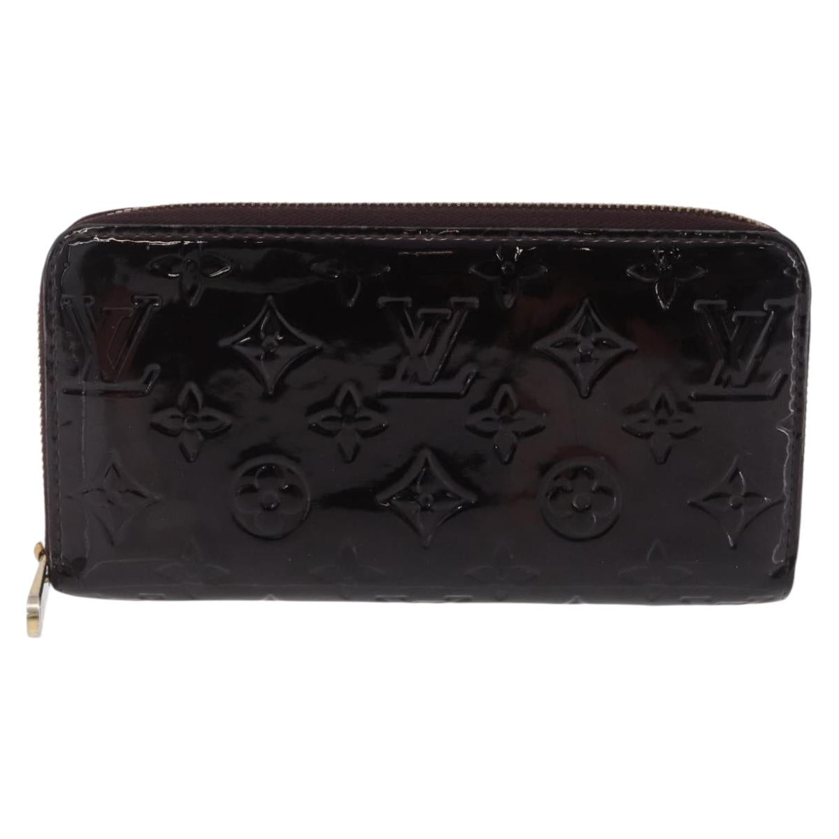 LOUIS VUITTON Monogram Vernis Zippy Wallet Amarante M93522 LV Auth 208076