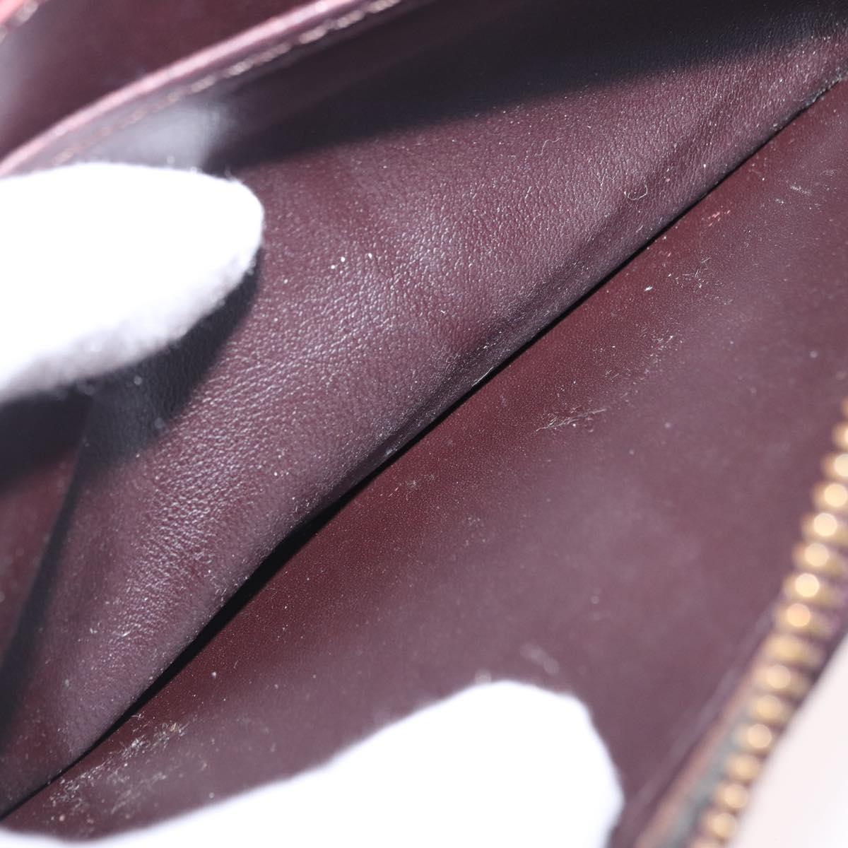 LOUIS VUITTON Monogram Vernis Zippy Wallet Amarante M93522 LV Auth 208076