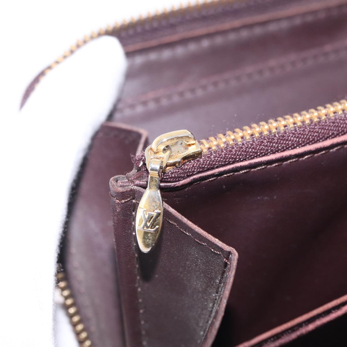 LOUIS VUITTON Monogram Vernis Zippy Wallet Amarante M93522 LV Auth 208076