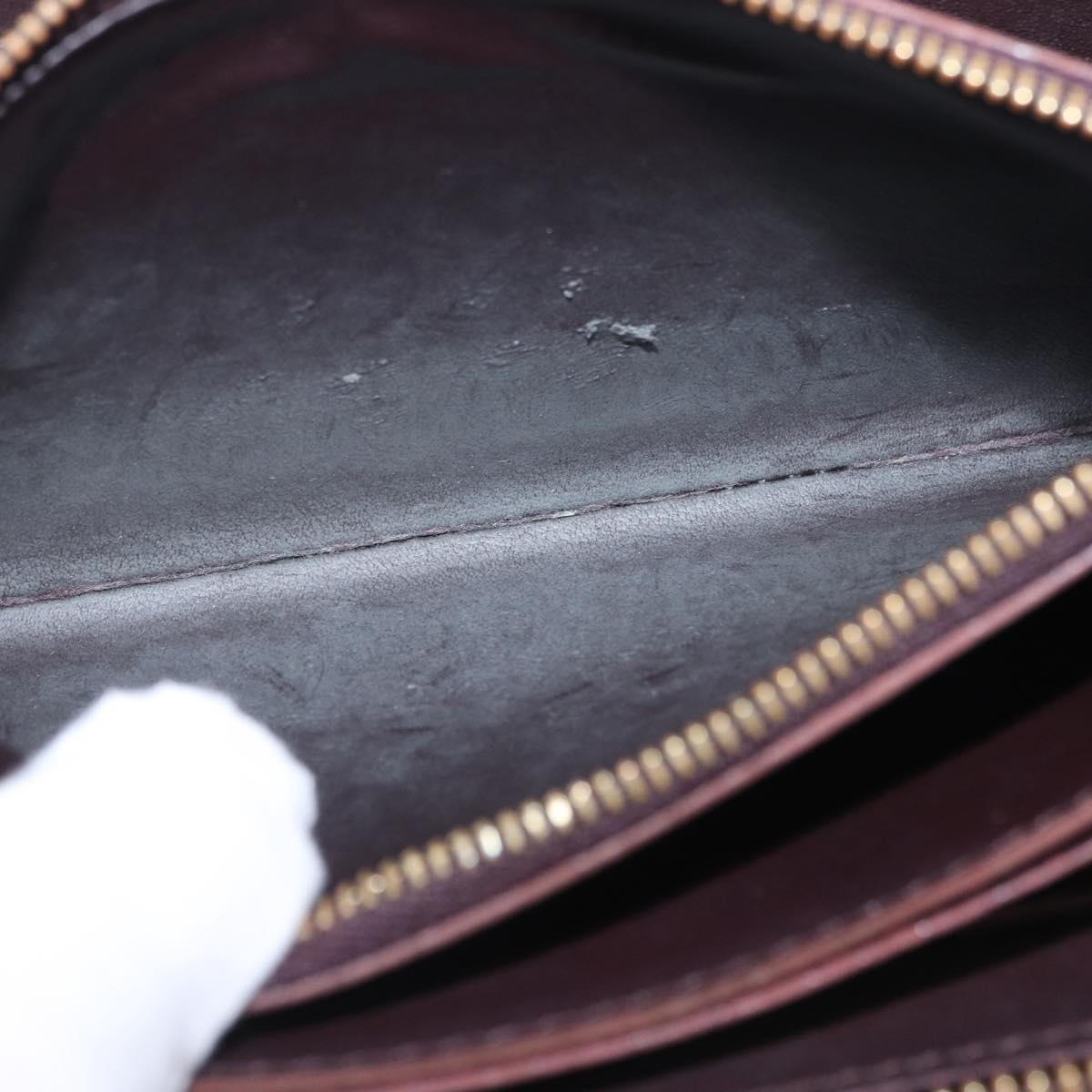 LOUIS VUITTON Monogram Vernis Zippy Wallet Amarante M93522 LV Auth 208076