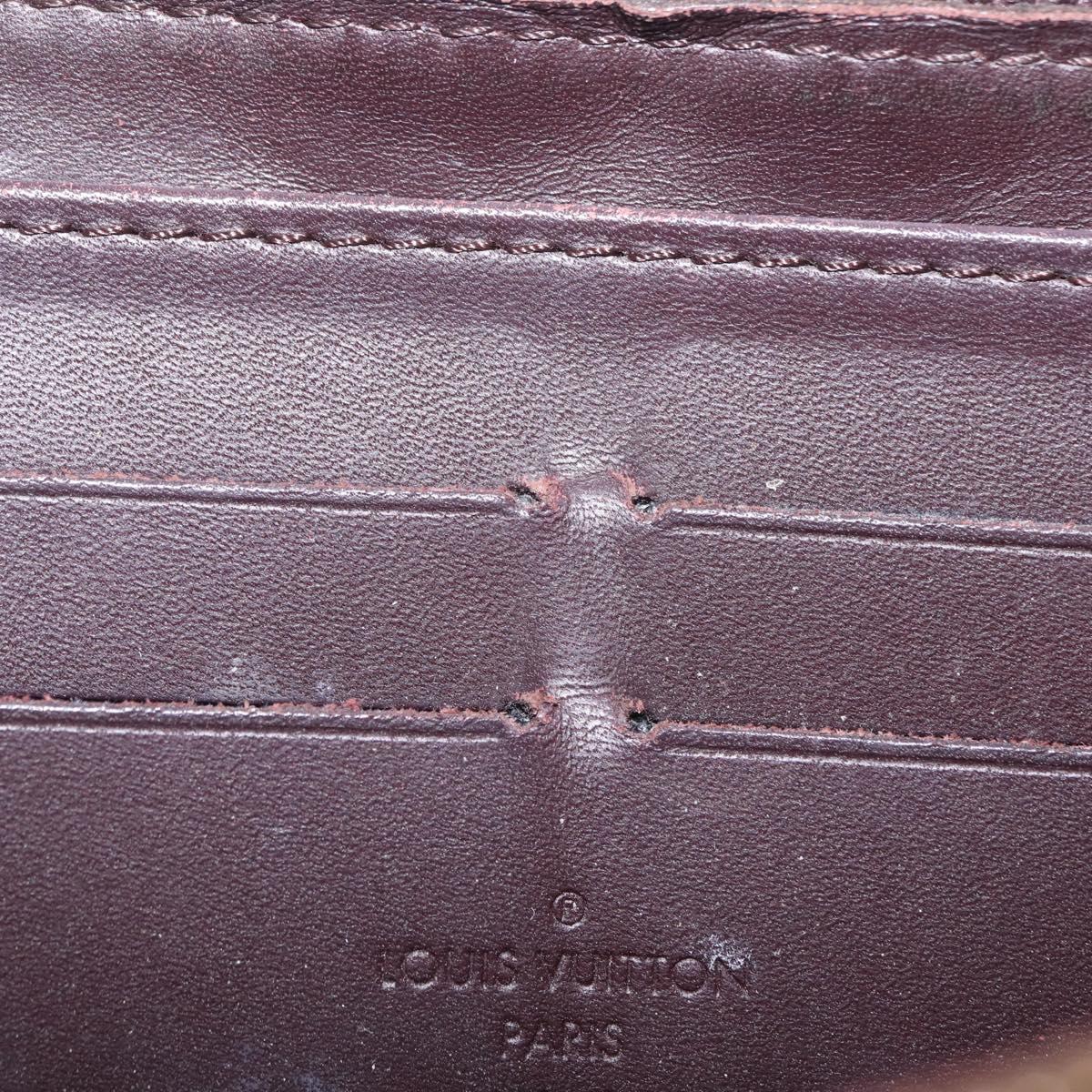 LOUIS VUITTON Monogram Vernis Zippy Wallet Amarante M93522 LV Auth 208076