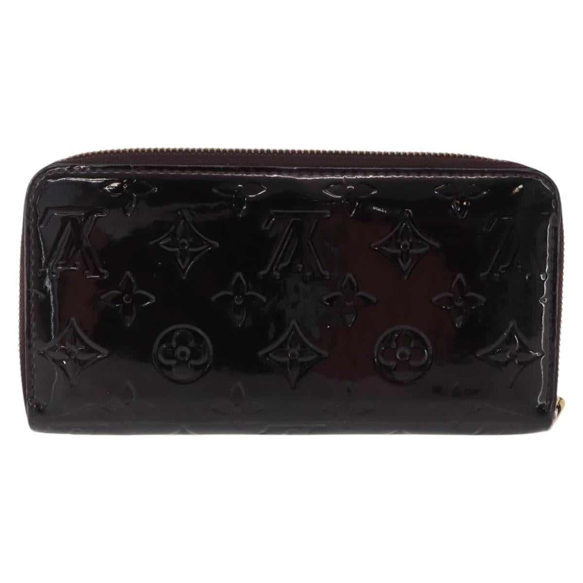 LOUIS VUITTON Monogram Vernis Zippy Wallet Amarante M93522 LV Auth 208076