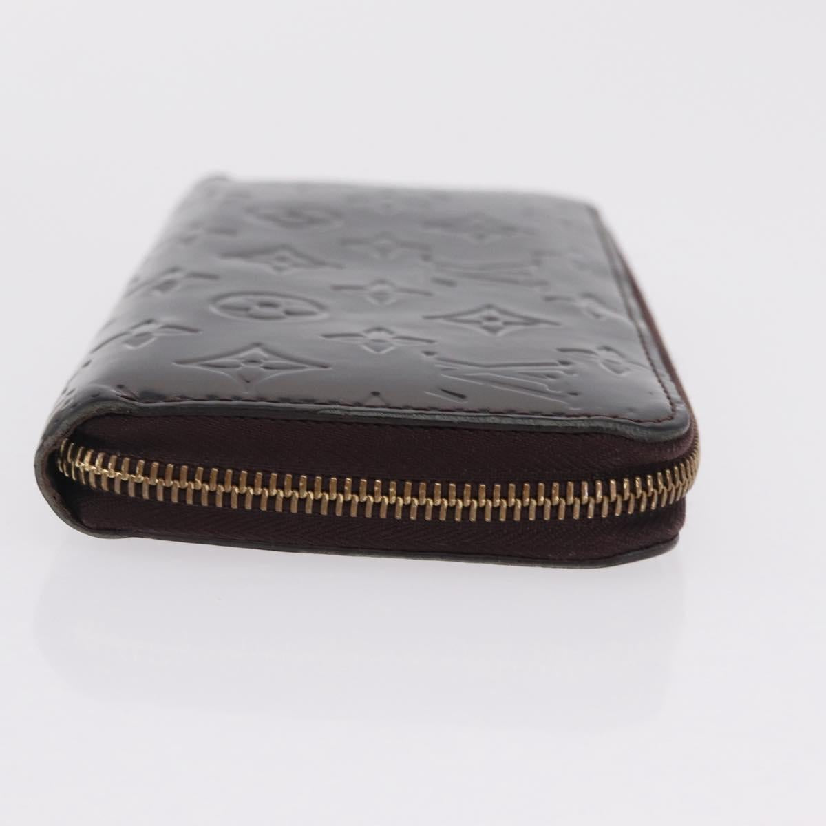 LOUIS VUITTON Monogram Vernis Zippy Wallet Amarante M93522 LV Auth 208076