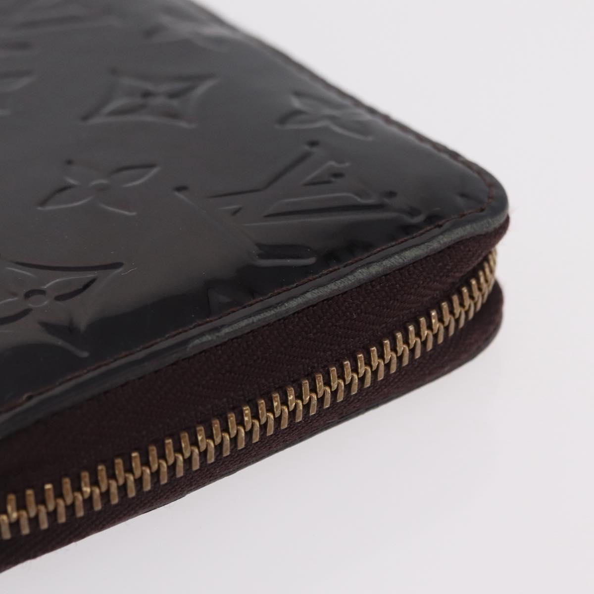 LOUIS VUITTON Monogram Vernis Zippy Wallet Amarante M93522 LV Auth 208076