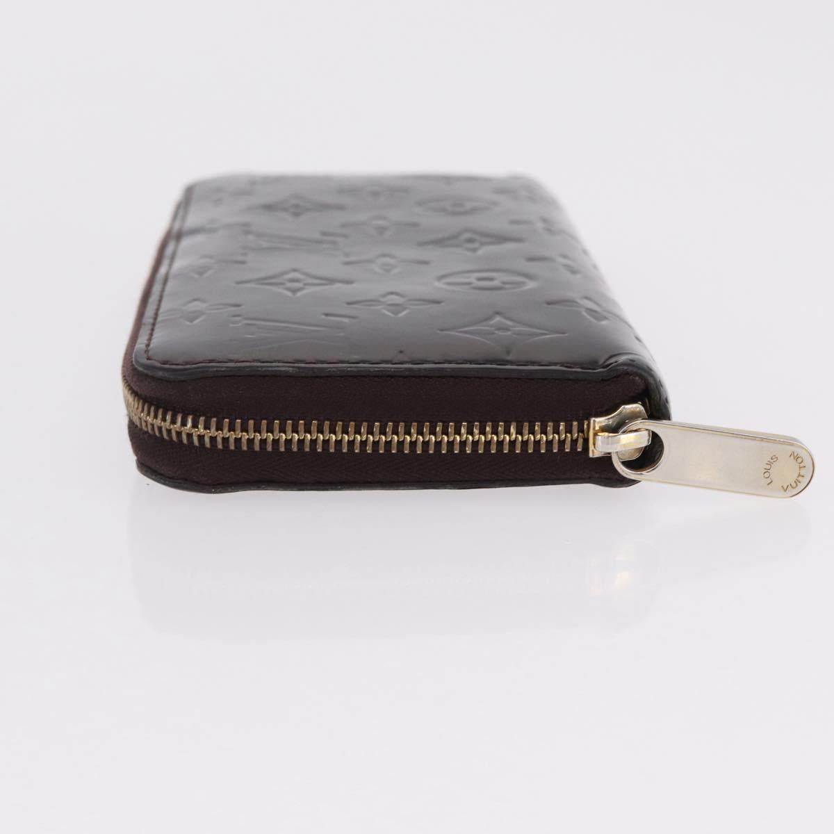 LOUIS VUITTON Monogram Vernis Zippy Wallet Amarante M93522 LV Auth 208076