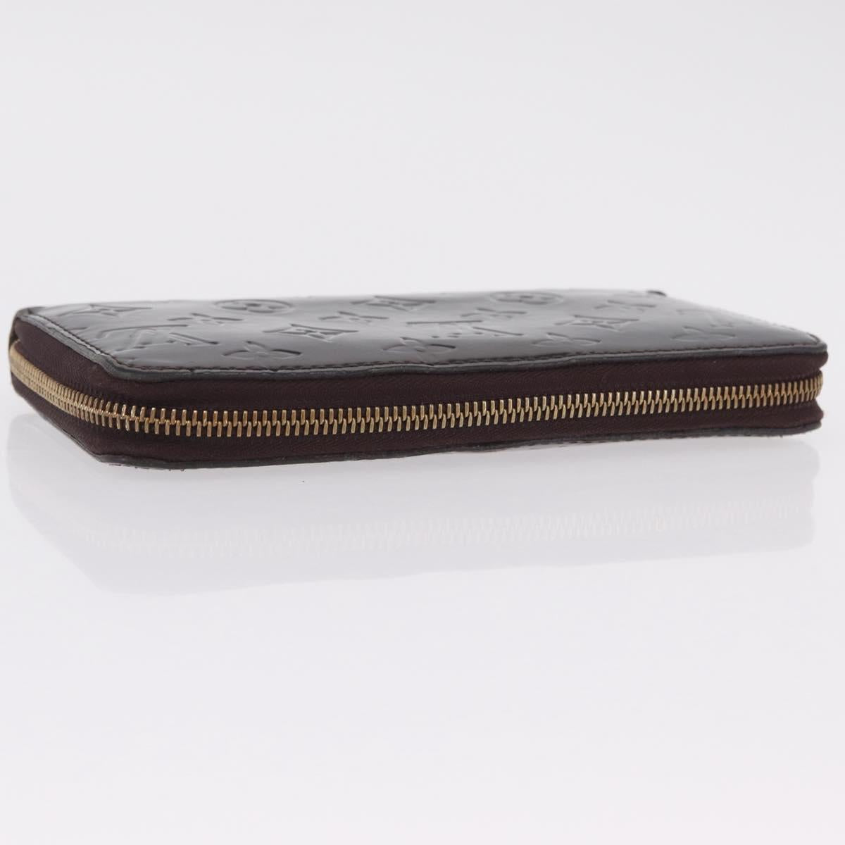 LOUIS VUITTON Monogram Vernis Zippy Wallet Amarante M93522 LV Auth 208076