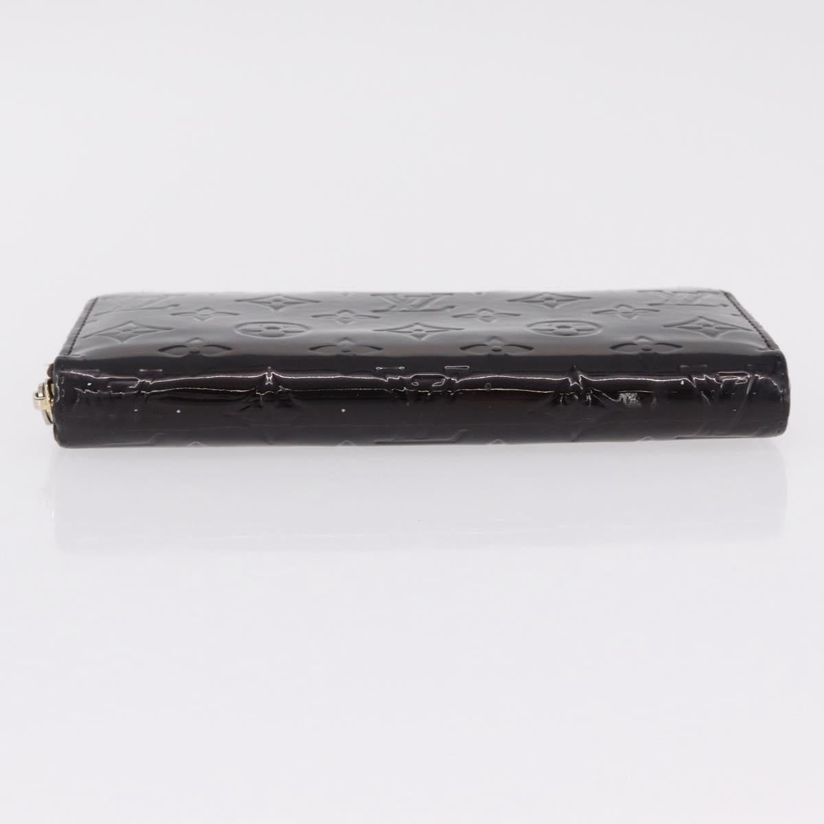 LOUIS VUITTON Monogram Vernis Zippy Wallet Amarante M93522 LV Auth 208076