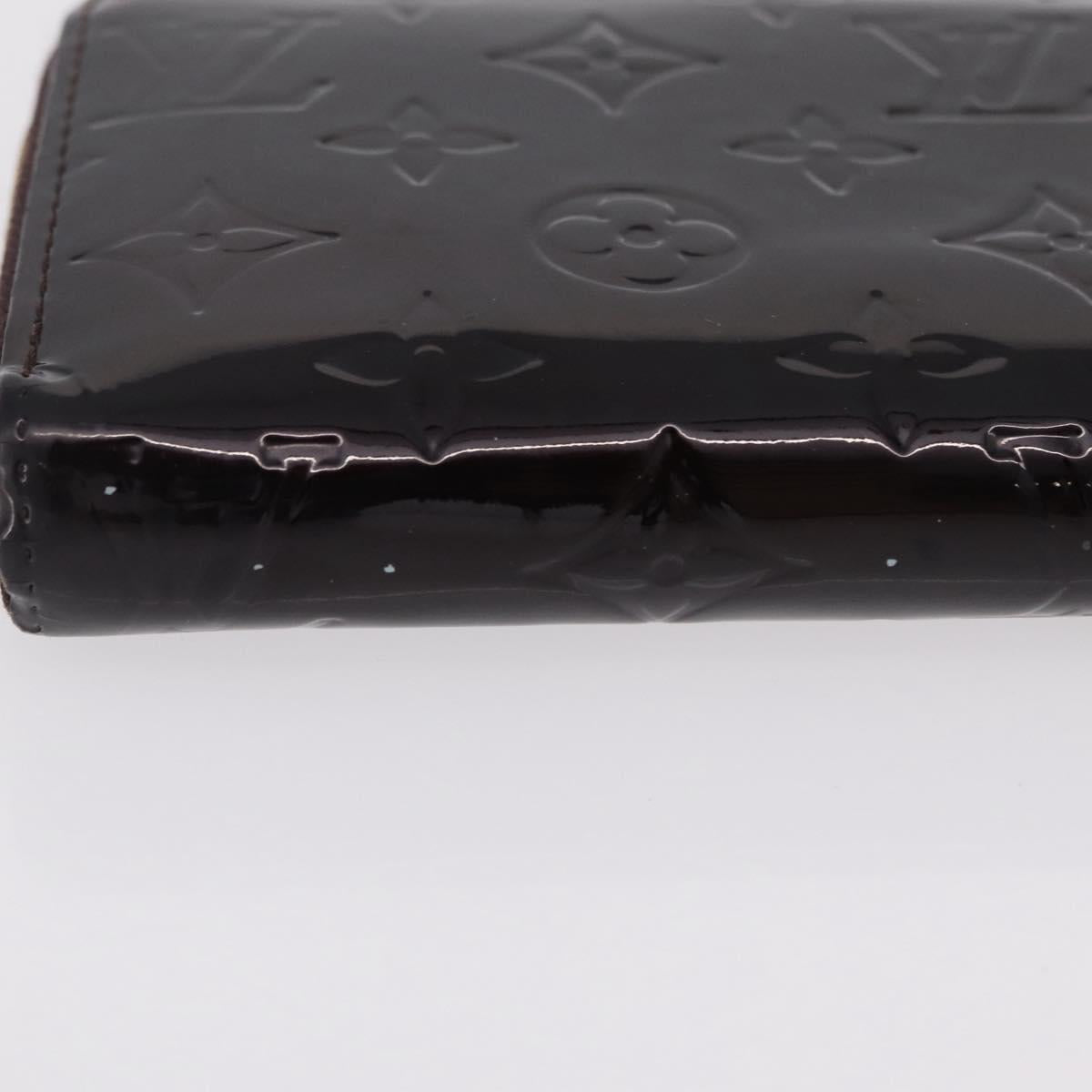 LOUIS VUITTON Monogram Vernis Zippy Wallet Amarante M93522 LV Auth 208076