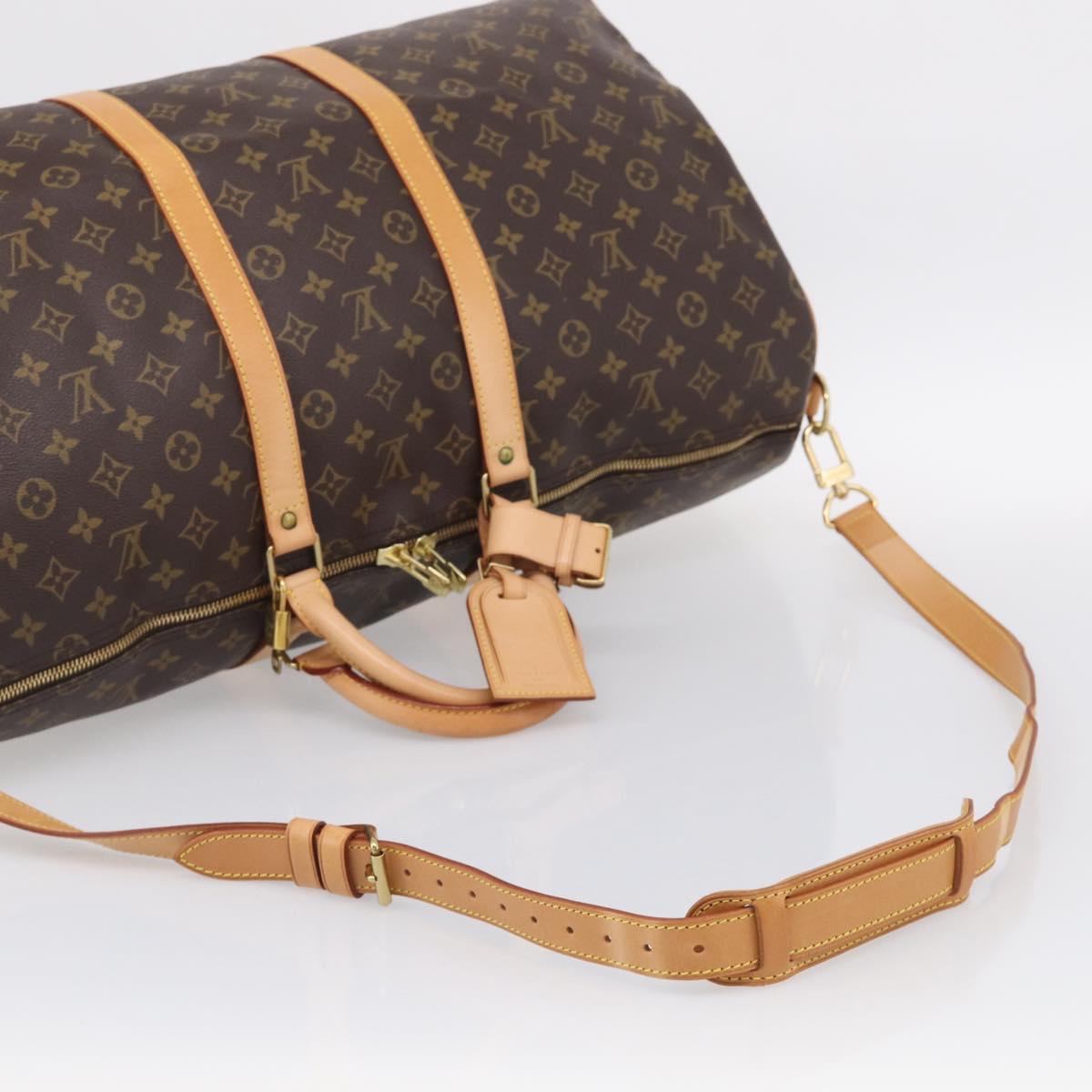 LOUIS VUITTON Monogram Keepall Bandouliere 55 Boston Bag M41414 LV Auth 208077V