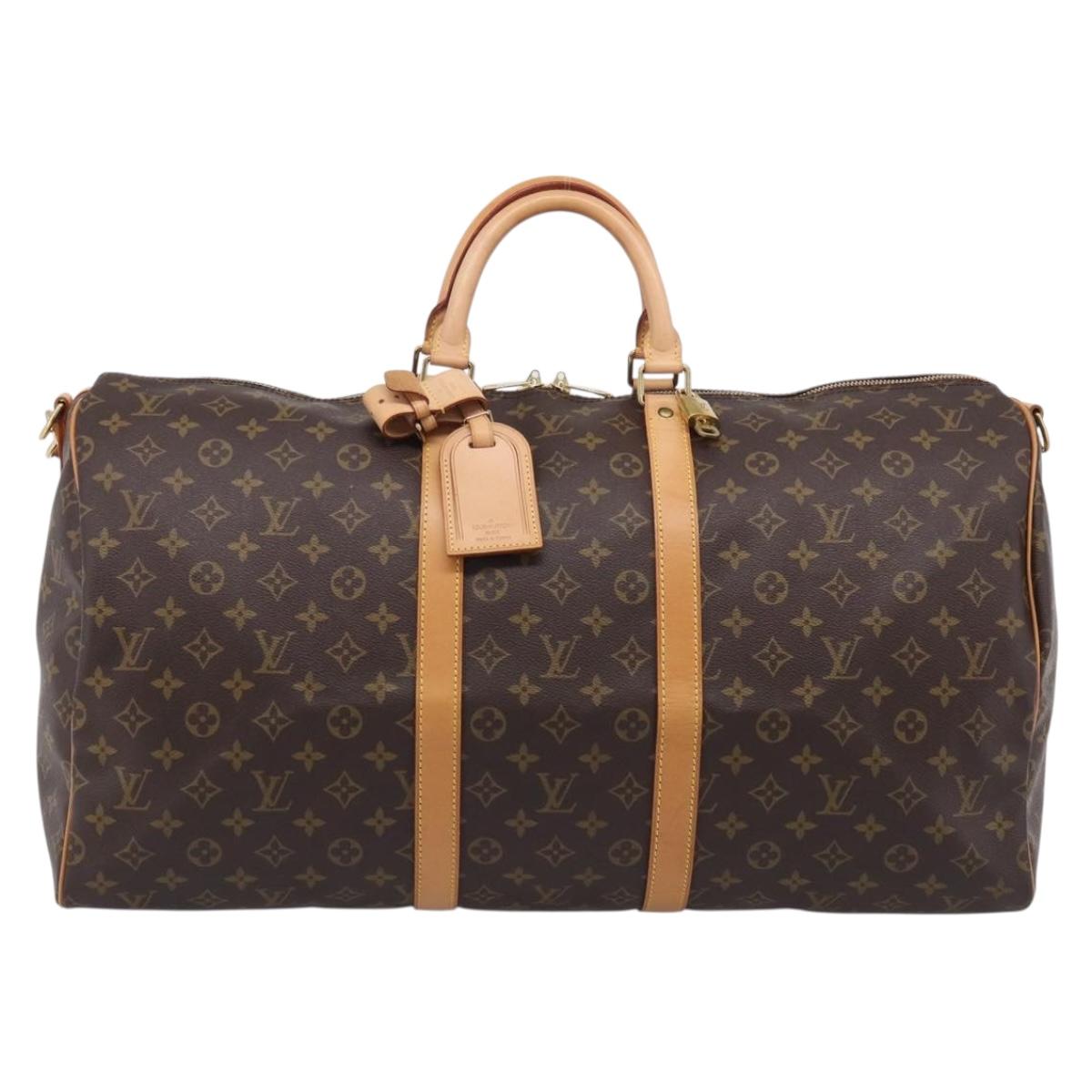 LOUIS VUITTON Monogram Keepall Bandouliere 55 Boston Bag M41414 LV Auth 208077V