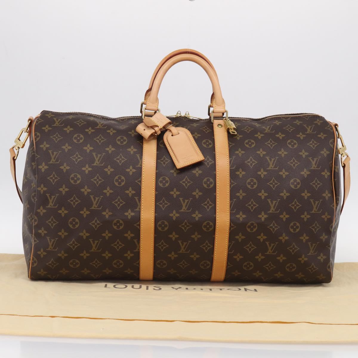 LOUIS VUITTON Monogram Keepall Bandouliere 55 Boston Bag M41414 LV Auth 208077V