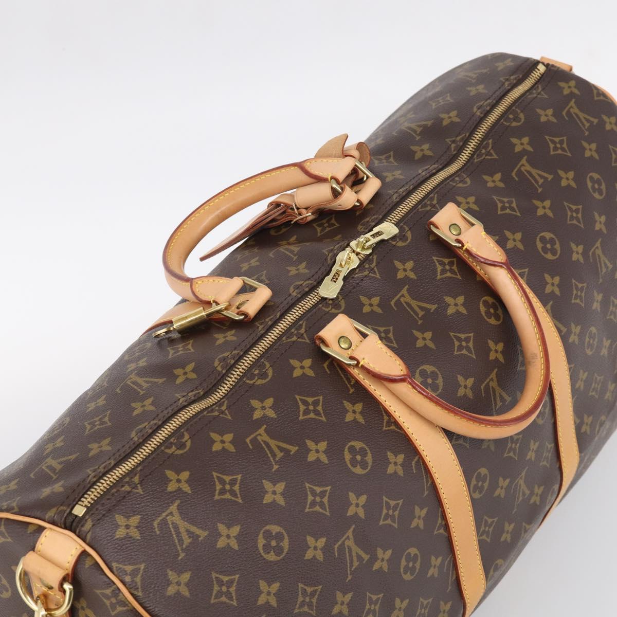 LOUIS VUITTON Monogram Keepall Bandouliere 55 Boston Bag M41414 LV Auth 208077V