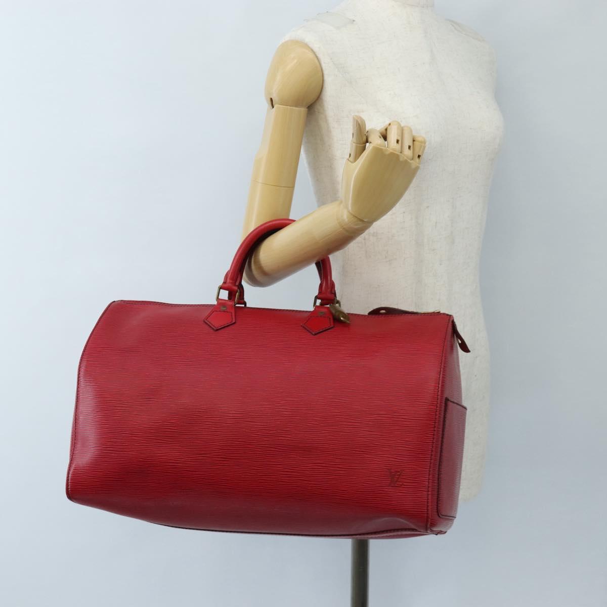LOUIS VUITTON Epi Speedy 40 Hand Bag Castilian Red M42987 LV Auth 208080V