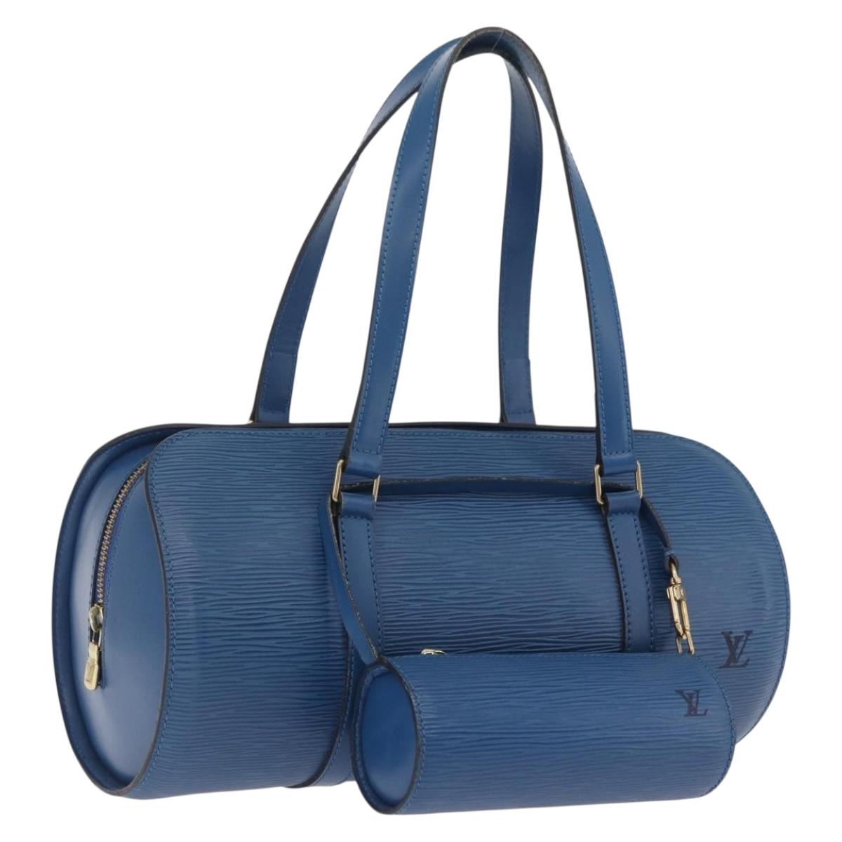 LOUIS VUITTON Epi Soufflot Hand Bag Blue M52225 LV Auth 208081V
