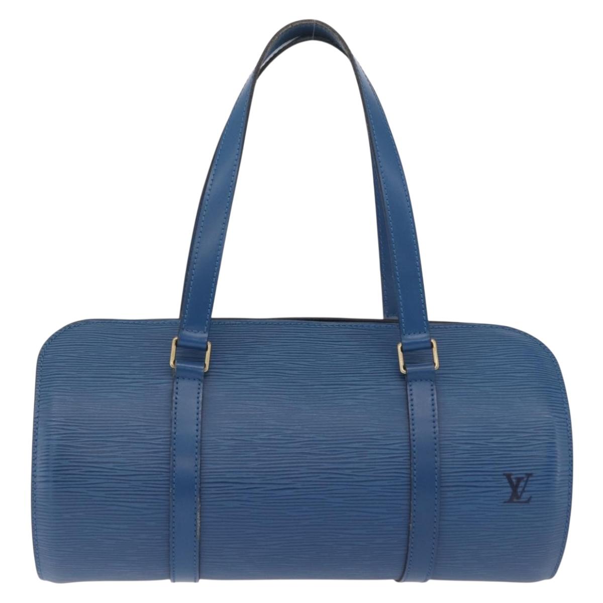 LOUIS VUITTON Epi Soufflot Hand Bag Blue M52225 LV Auth 208081V