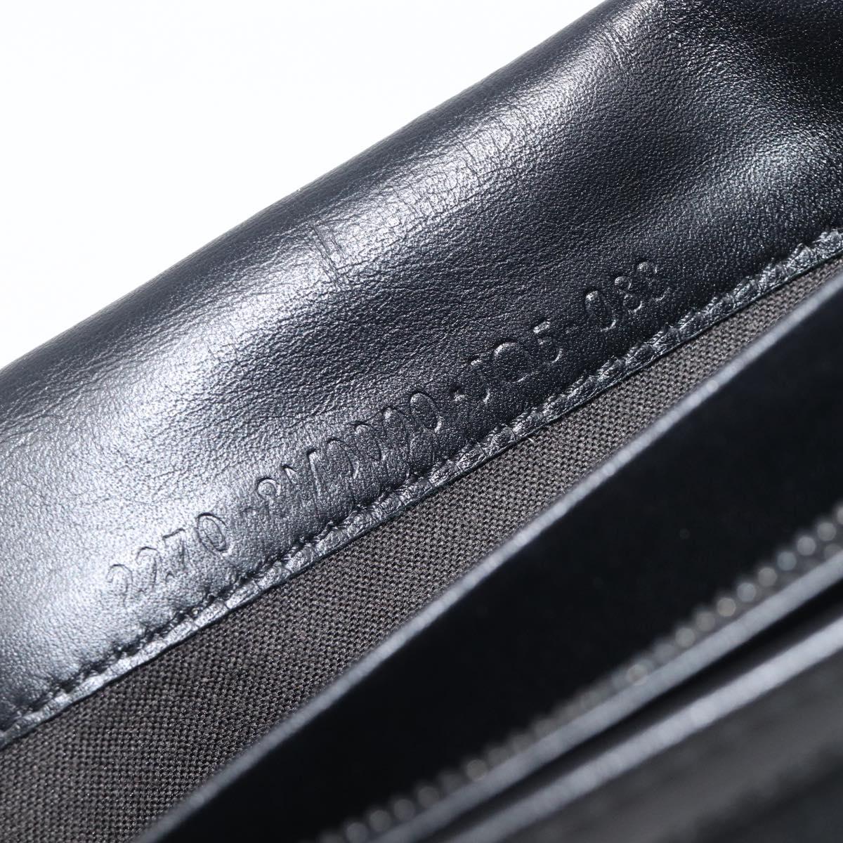 FENDI Zucchino Canvas Long Wallet Black Silver Auth 208086V