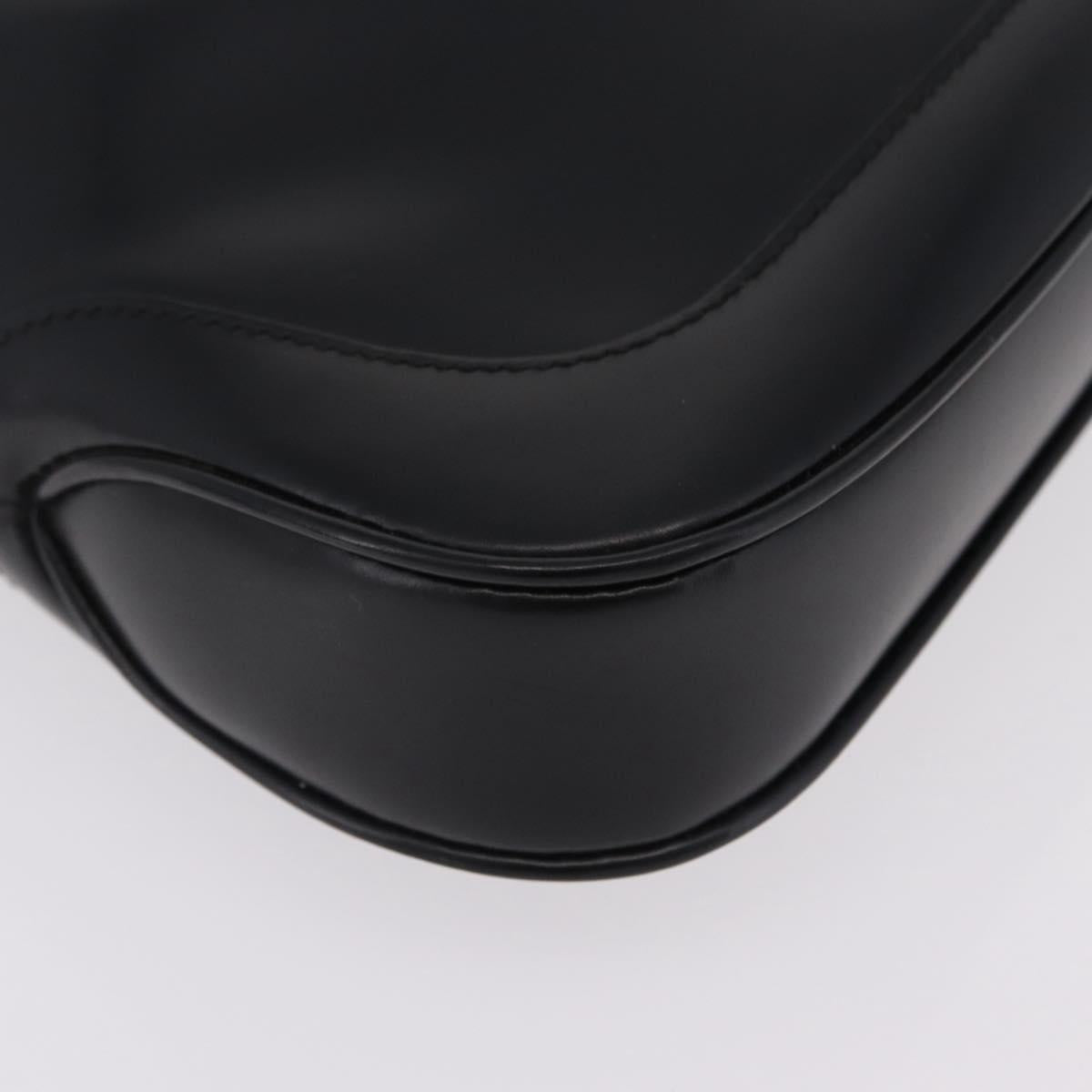 GUCCI Jackie Shoulder Bag Leather Black Gold Tone 001 3735 Auth 208088V