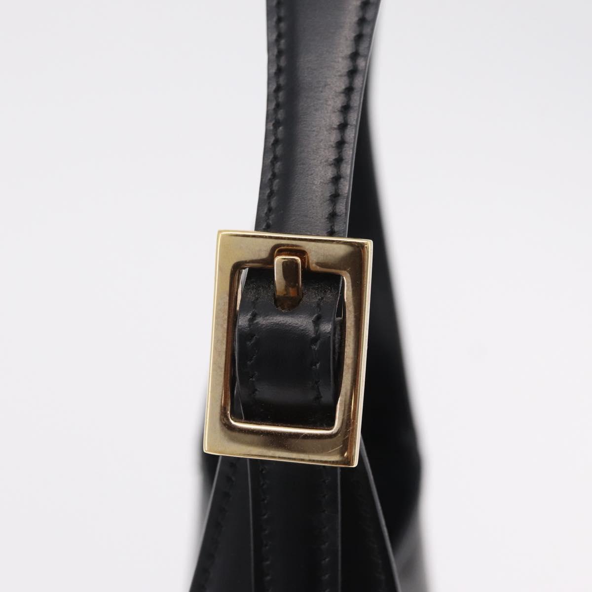 GUCCI Jackie Shoulder Bag Leather Black Gold Tone 001 3735 Auth 208088V