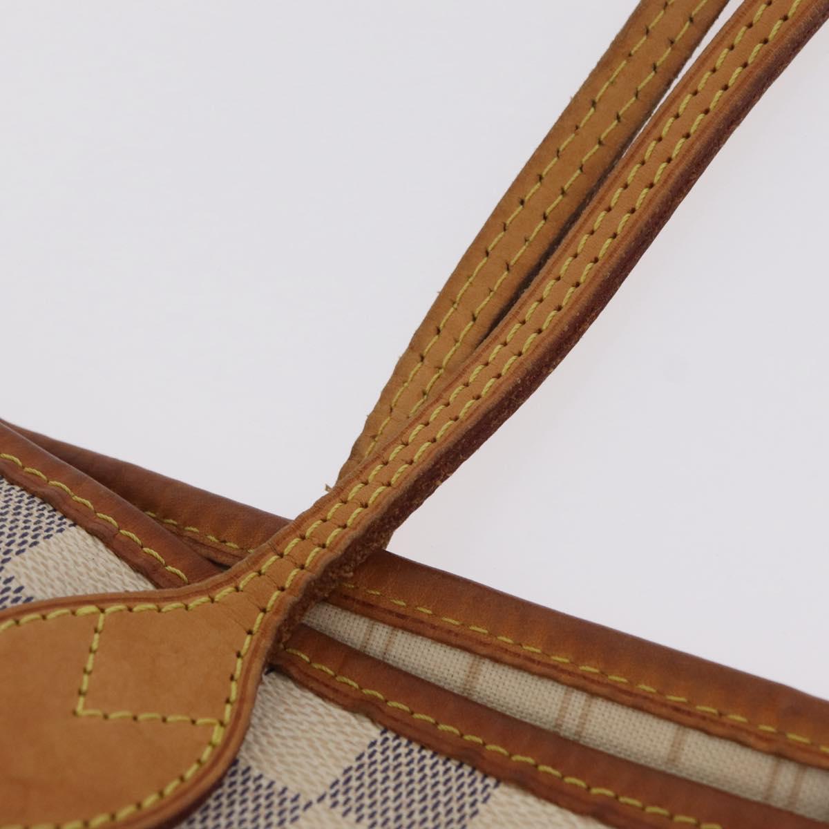 LOUIS VUITTON Damier Azur Neverfull MM Tote Bag N41605 LV Auth 208093