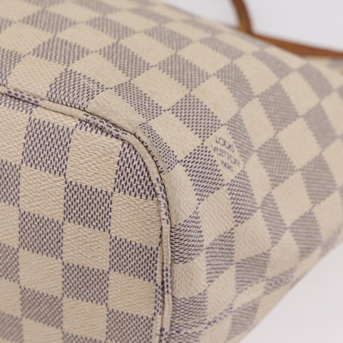 LOUIS VUITTON Damier Azur Neverfull MM Tote Bag N41605 LV Auth 208093