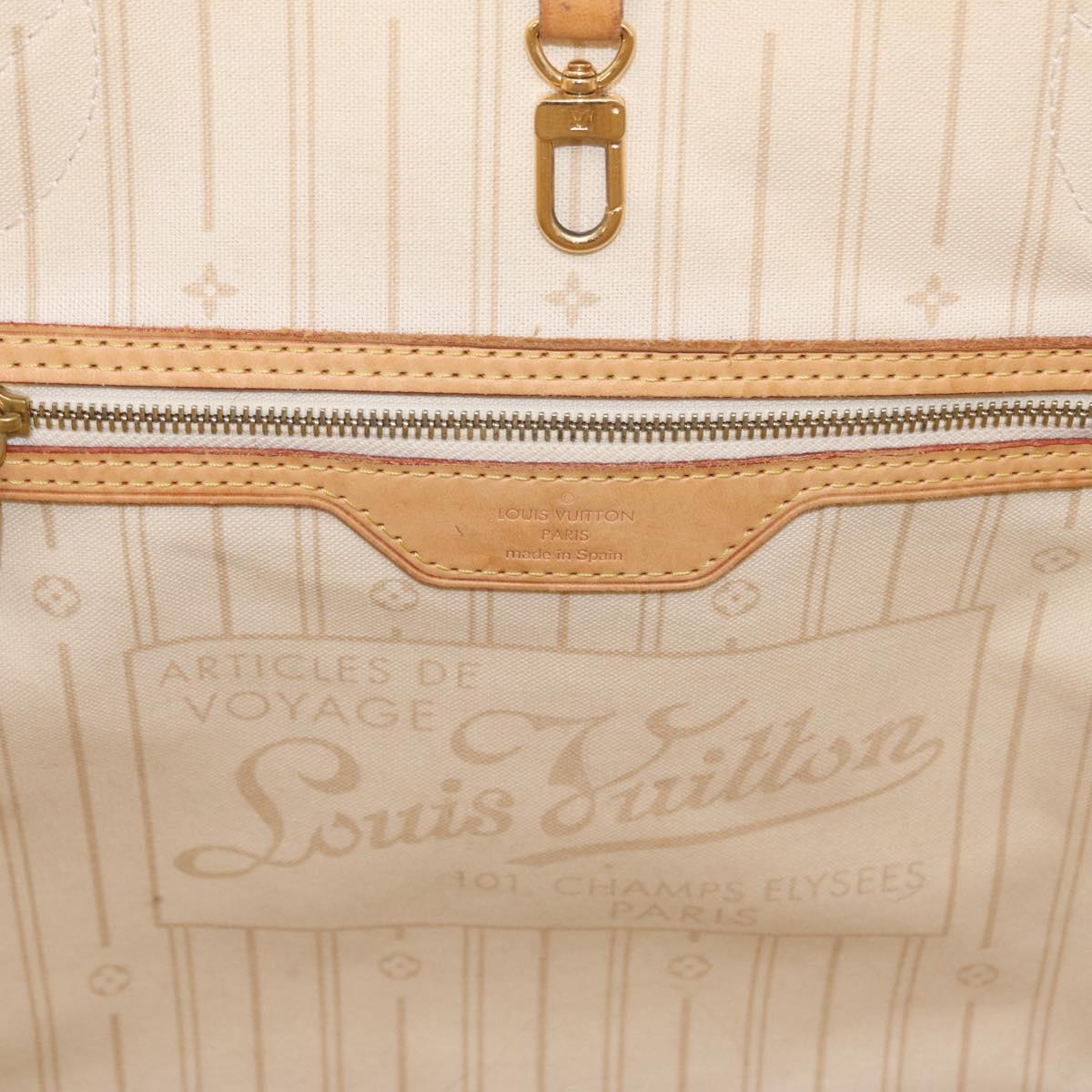 LOUIS VUITTON Damier Azur Neverfull MM Tote Bag N41605 LV Auth 208093