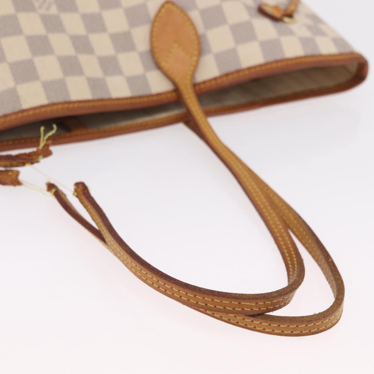 LOUIS VUITTON Damier Azur Neverfull MM Tote Bag N41605 LV Auth 208093