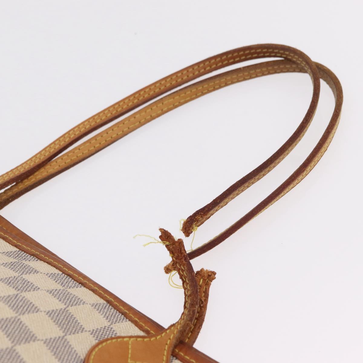 LOUIS VUITTON Damier Azur Neverfull MM Tote Bag N41605 LV Auth 208093