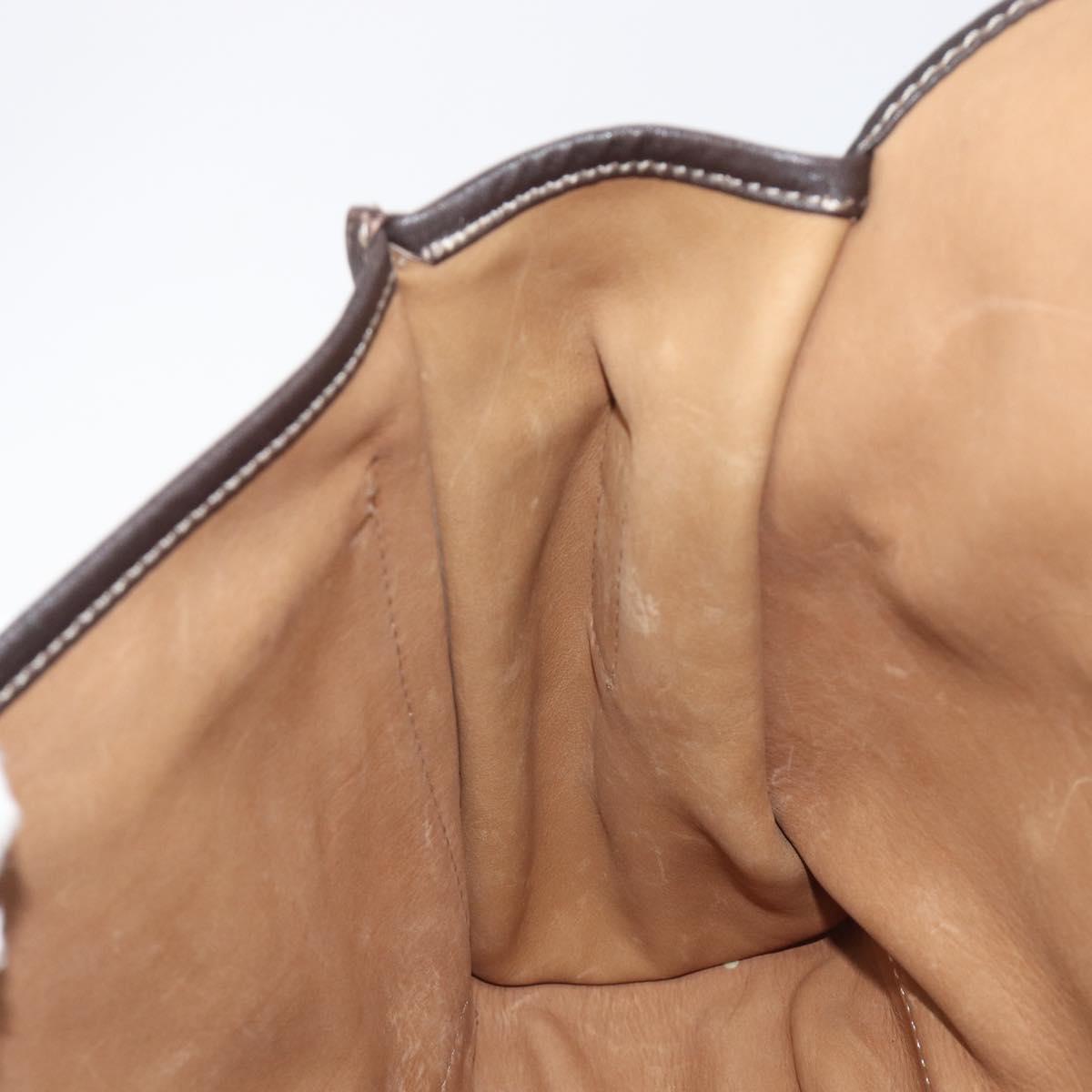 LOEWE Shoulder Bag Suede Beige Gold Tone Auth 208101