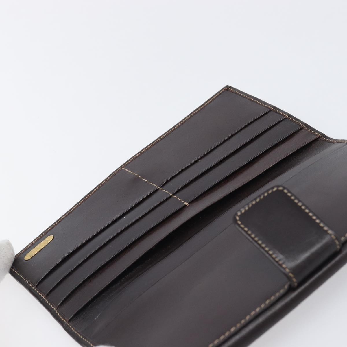 FENDI Zucca Canvas Long Wallet Brown Auth 208102V