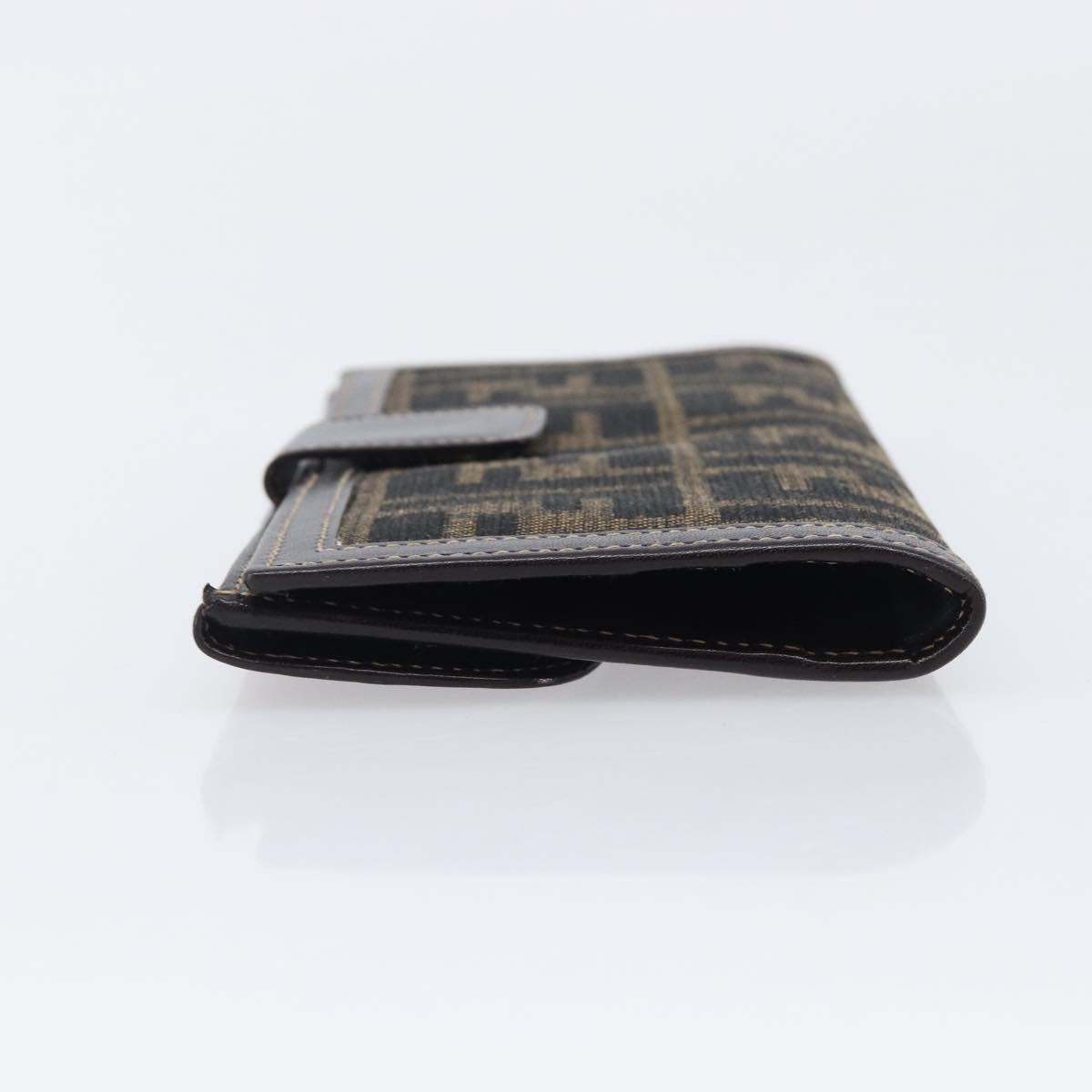 FENDI Zucca Canvas Long Wallet Brown Auth 208102V