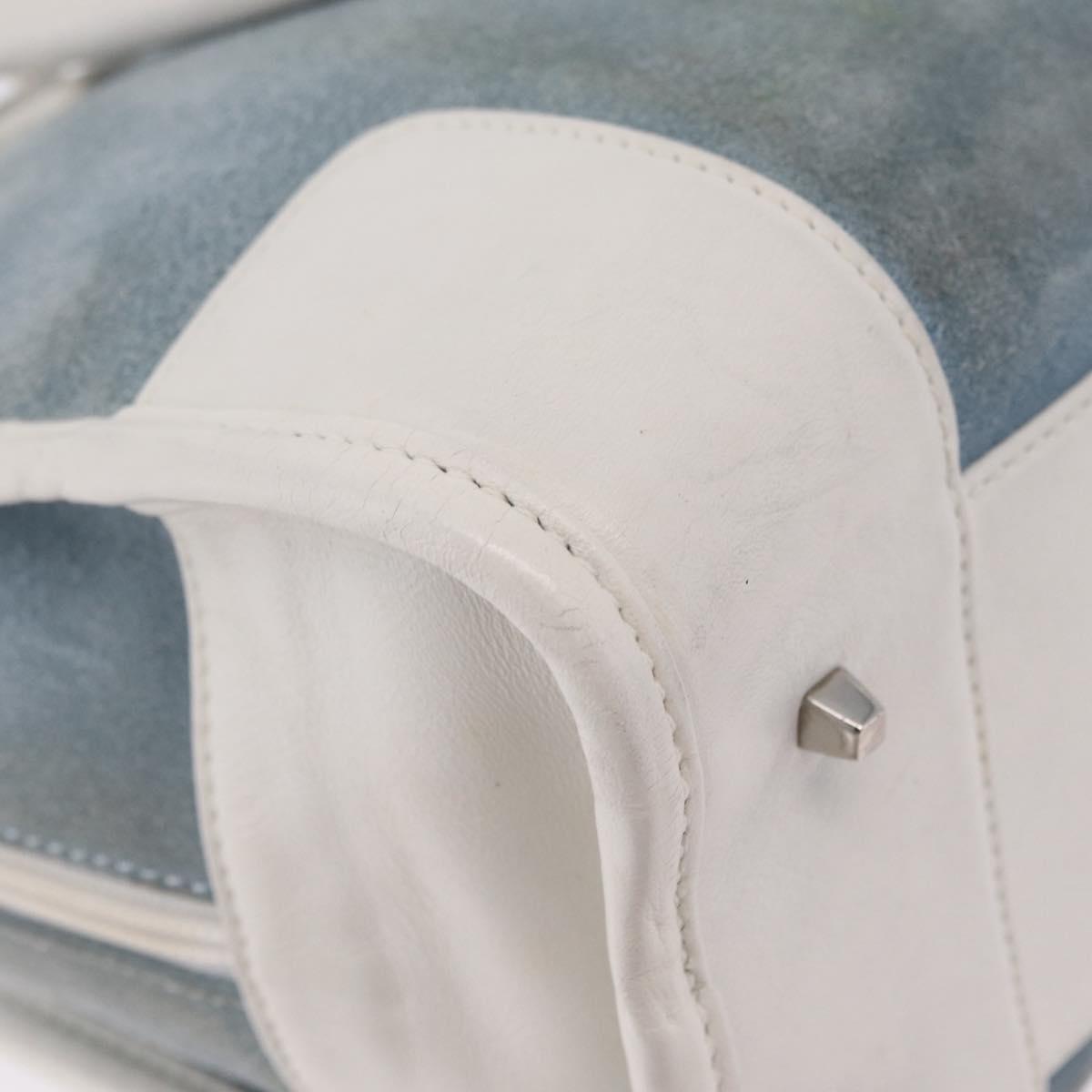 LOEWE Amazona 28 Hand Bag Suede Light Blue Silver Auth 208115A