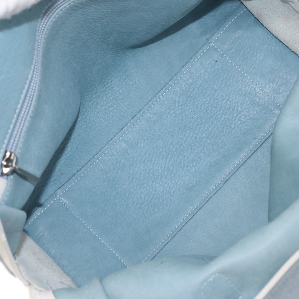 LOEWE Amazona 28 Hand Bag Suede Light Blue Silver Auth 208115A