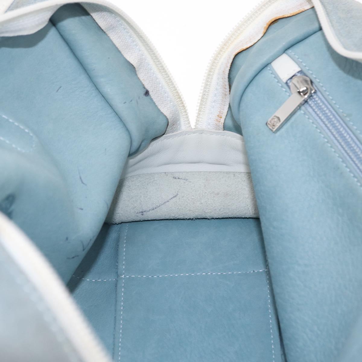 LOEWE Amazona 28 Hand Bag Suede Light Blue Silver Auth 208115A