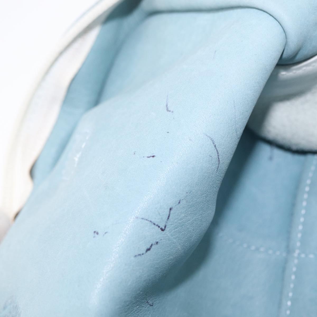 LOEWE Amazona 28 Hand Bag Suede Light Blue Silver Auth 208115A