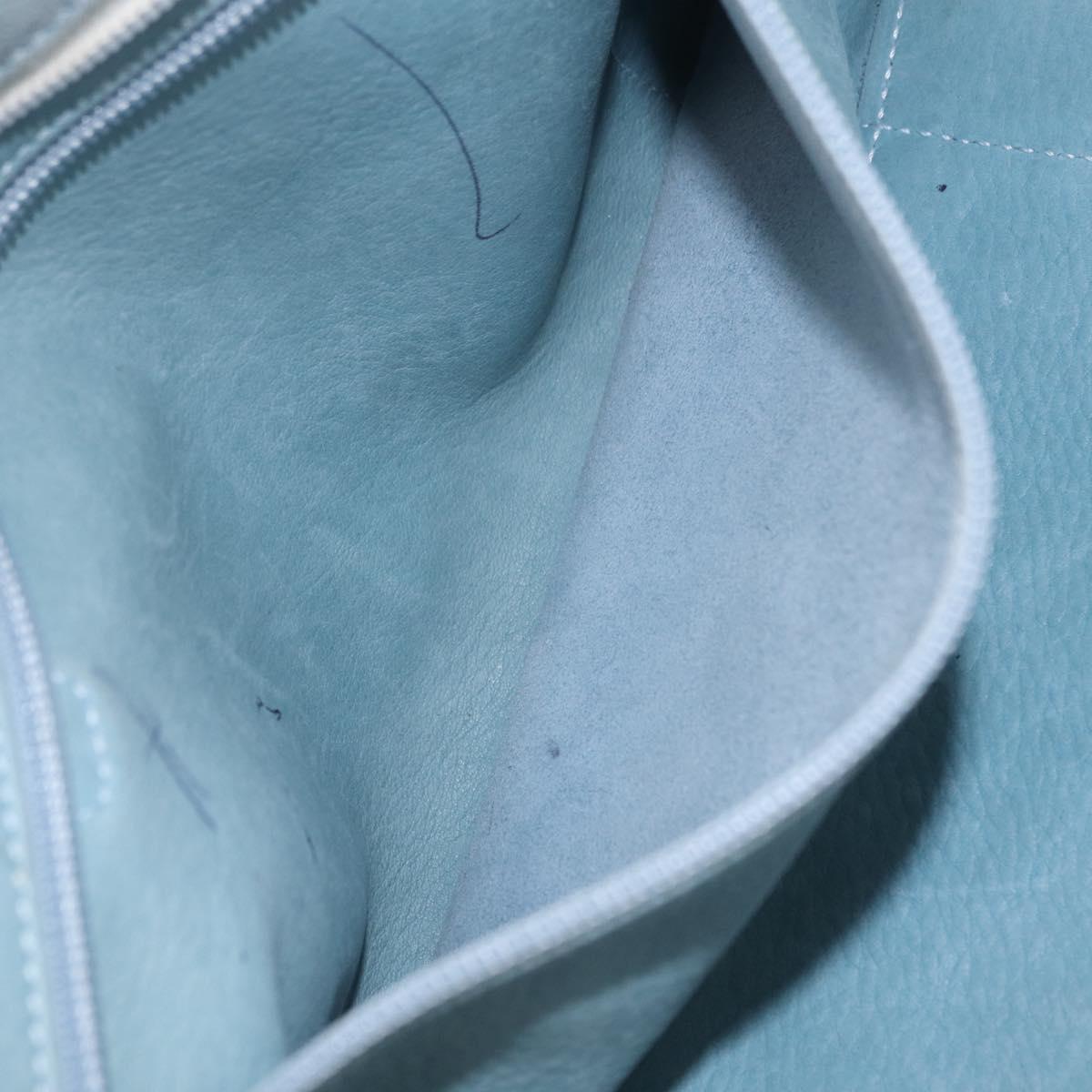 LOEWE Amazona 28 Hand Bag Suede Light Blue Silver Auth 208115A