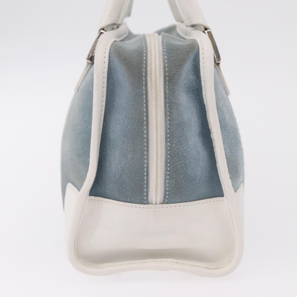 LOEWE Amazona 28 Hand Bag Suede Light Blue Silver Auth 208115A