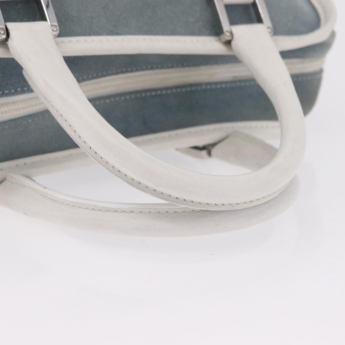 LOEWE Amazona 28 Hand Bag Suede Light Blue Silver Auth 208115A