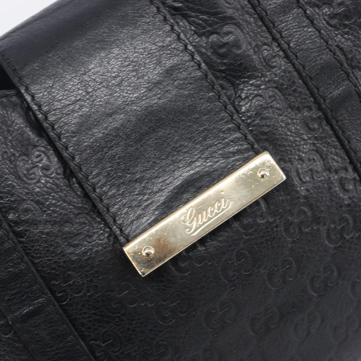 GUCCI GuccissimaGG Hand Bag Leather Black Gold Tone 211935 Auth 208118V