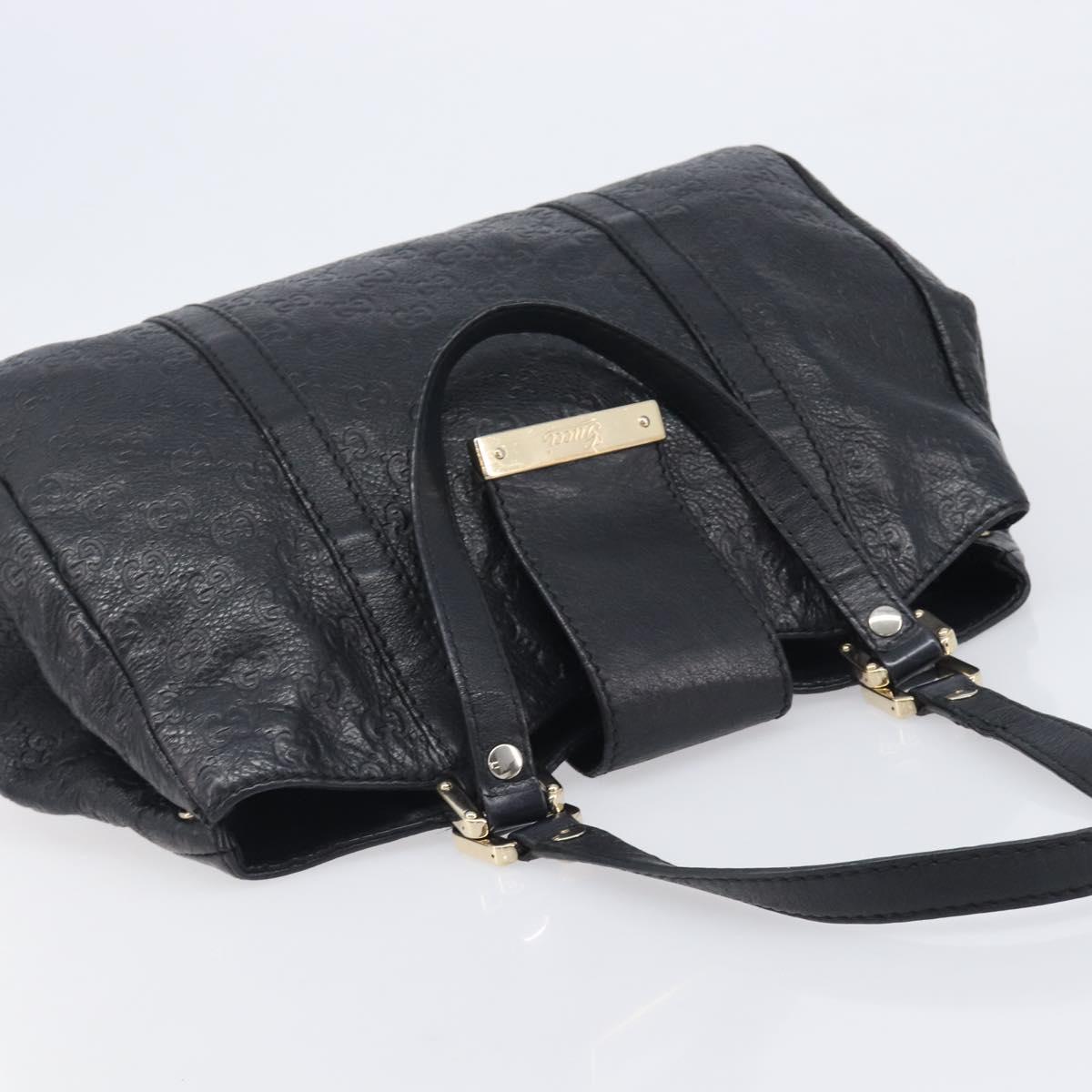 GUCCI GuccissimaGG Hand Bag Leather Black Gold Tone 211935 Auth 208118V