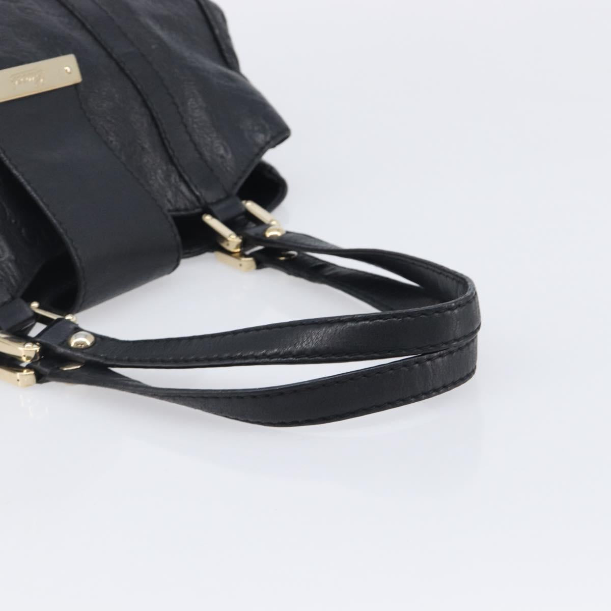 GUCCI GuccissimaGG Hand Bag Leather Black Gold Tone 211935 Auth 208118V