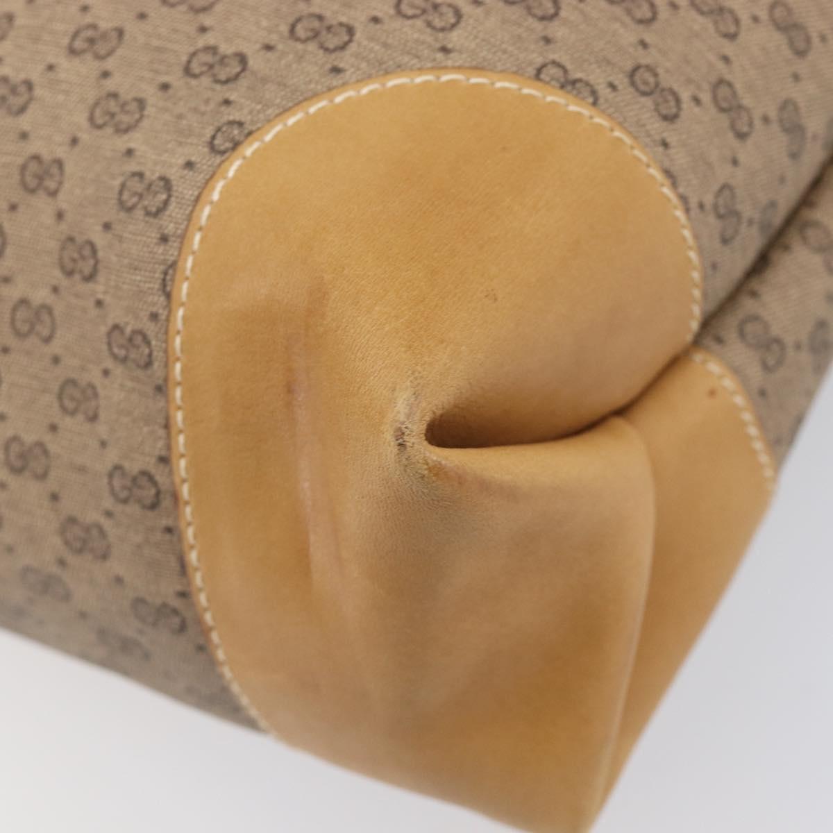 GUCCI Micro GG Web Sherry Line Tote Bag PVC Beige Gold 002 904 0131 Auth 208124