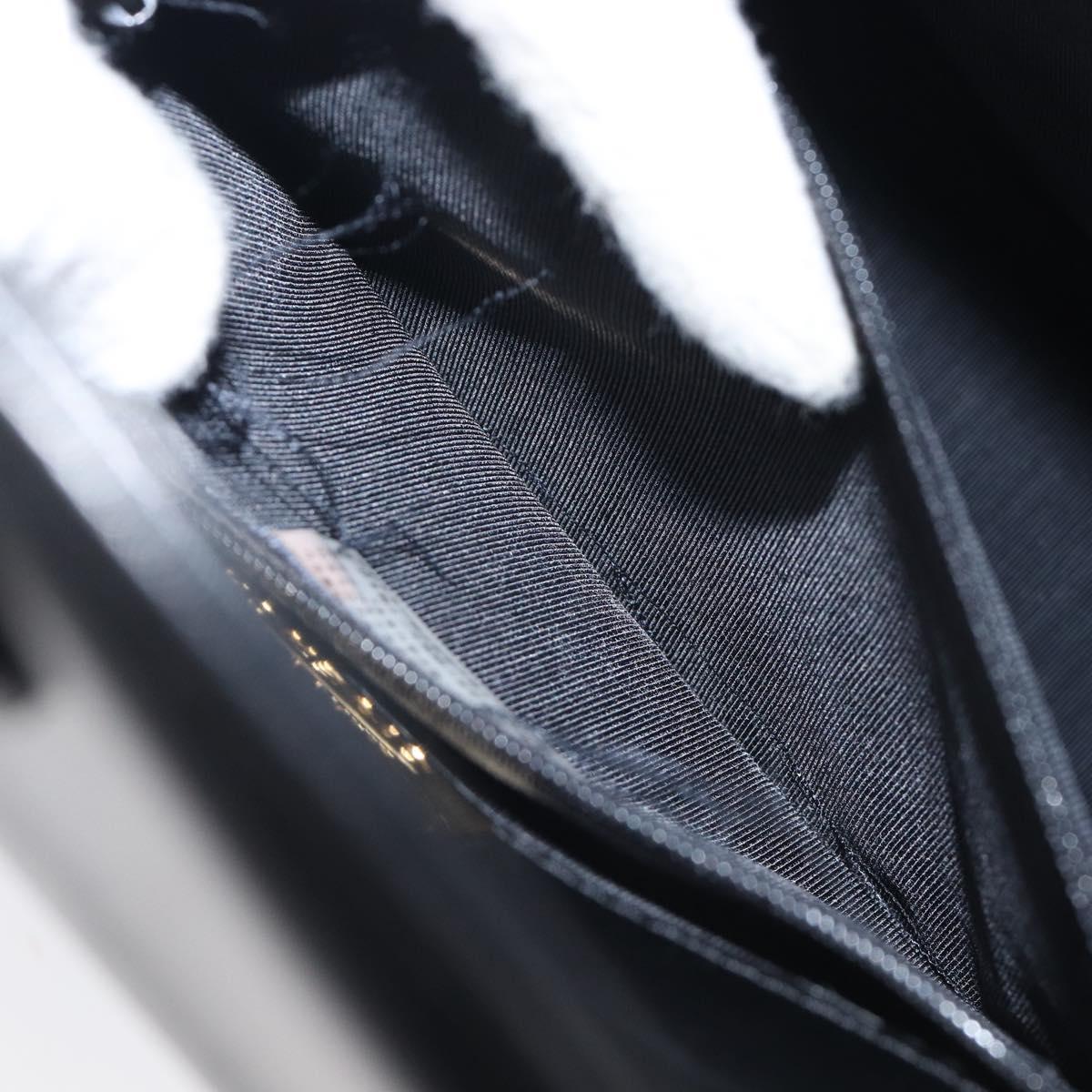 GIVENCHY Hand Bag Leather Black Gold Tone Auth 208128A