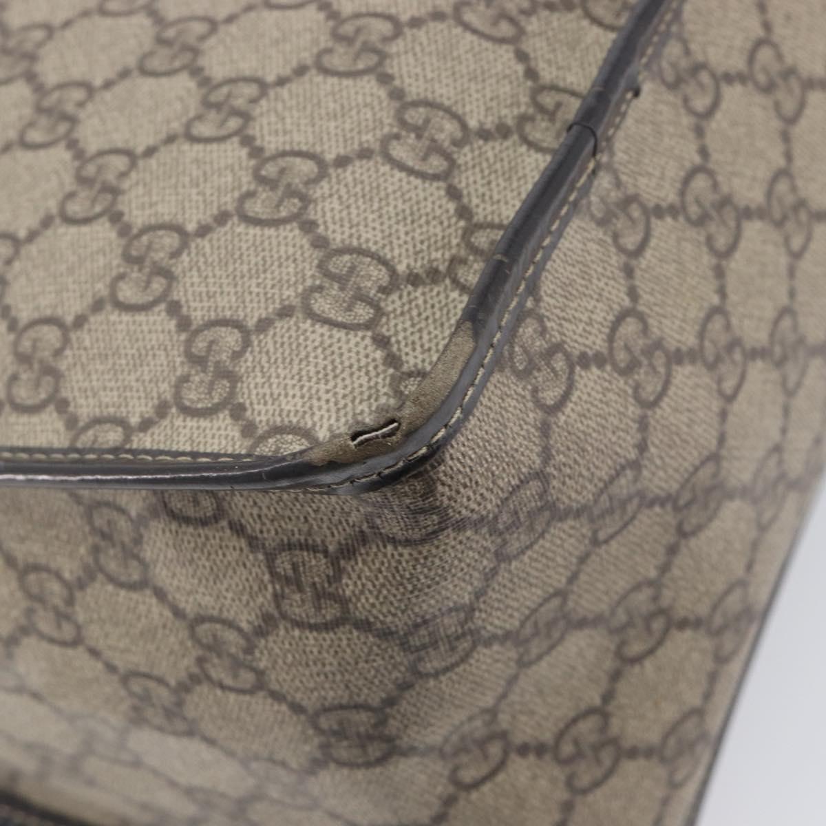 GUCCI GG Supreme Hand Bag PVC Beige Gold Tone 190259 Auth 208151