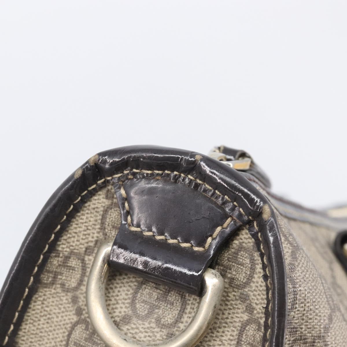 GUCCI GG Supreme Hand Bag PVC Beige Gold Tone 190259 Auth 208151