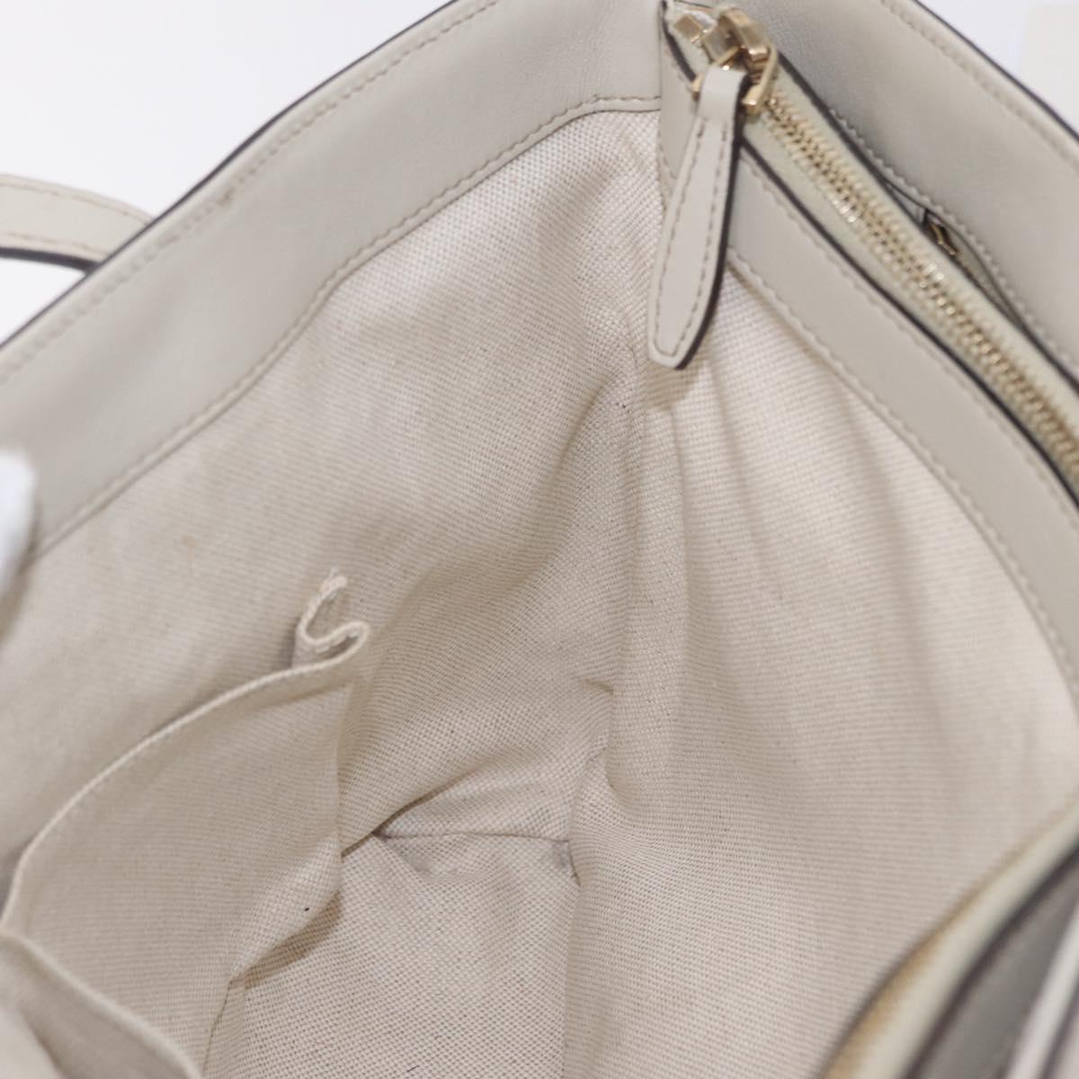GUCCI Micro Guccissima Tote Bag Leather Ivory Gold Tone 336776 Auth 208163V