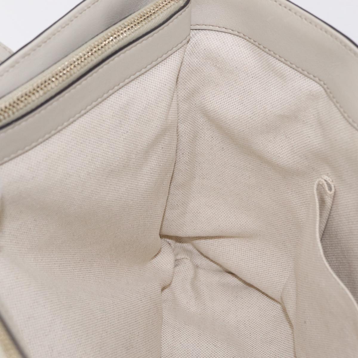 GUCCI Micro Guccissima Tote Bag Leather Ivory Gold Tone 336776 Auth 208163V